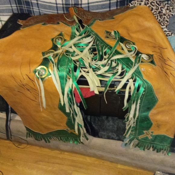 Custom Bull Riding Thick Leather Chaps - Picture 2 of 8